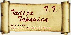 Tadija Tapavica vizit kartica